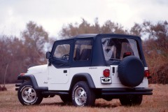 White Jeep Wrangler 1996 TJ back