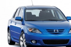 Blue Mazda 3 2003 hatchback front