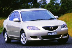 Silver Mazda 3 2003 sedan front