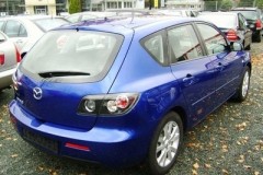 Blue Mazda 3 2006 hatchback back