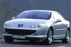 Silver Peugeot 407 2008 coupe front