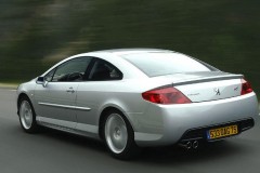 Silver Peugeot 407 2008 coupe side
